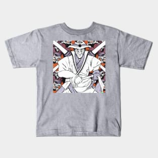 Japanese Oriental Style Samurai surrounded by Enemies Kids T-Shirt